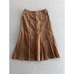 Vintage‎ A. V. V Michel Klein Mermaid Skirt 36 Japan Import 25W Brown Suede Feel